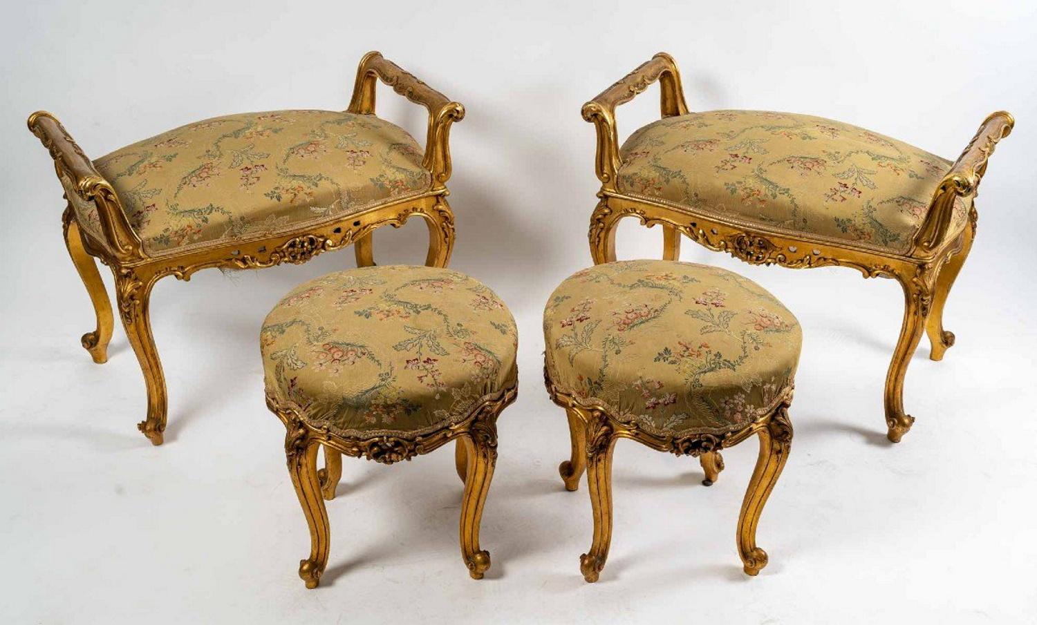 European Louis XV Style Seating Set, Late 19th Century