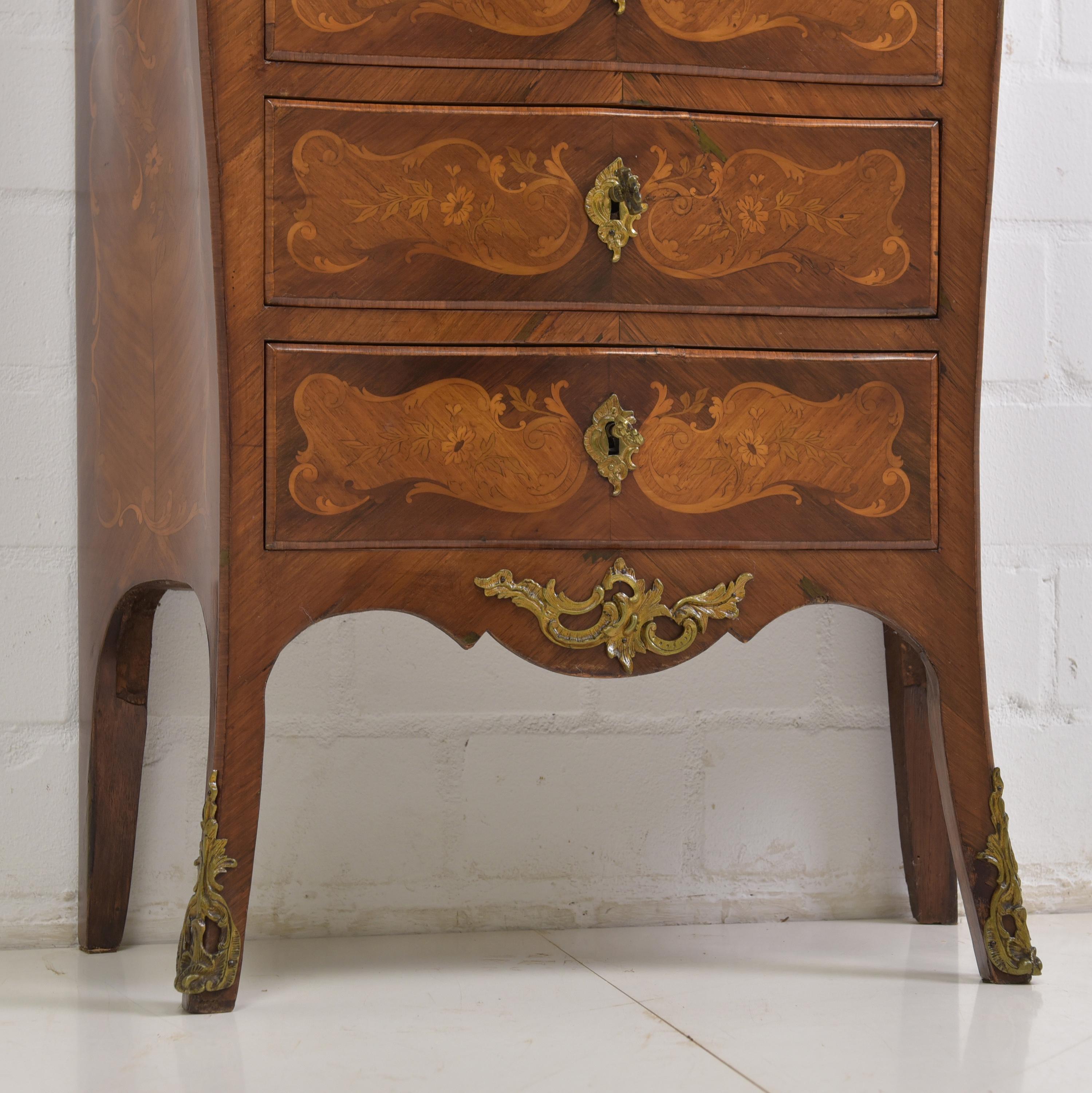 Louis XV Style Secretary Marquetry in Satinwood, circa 1900 For Sale 5