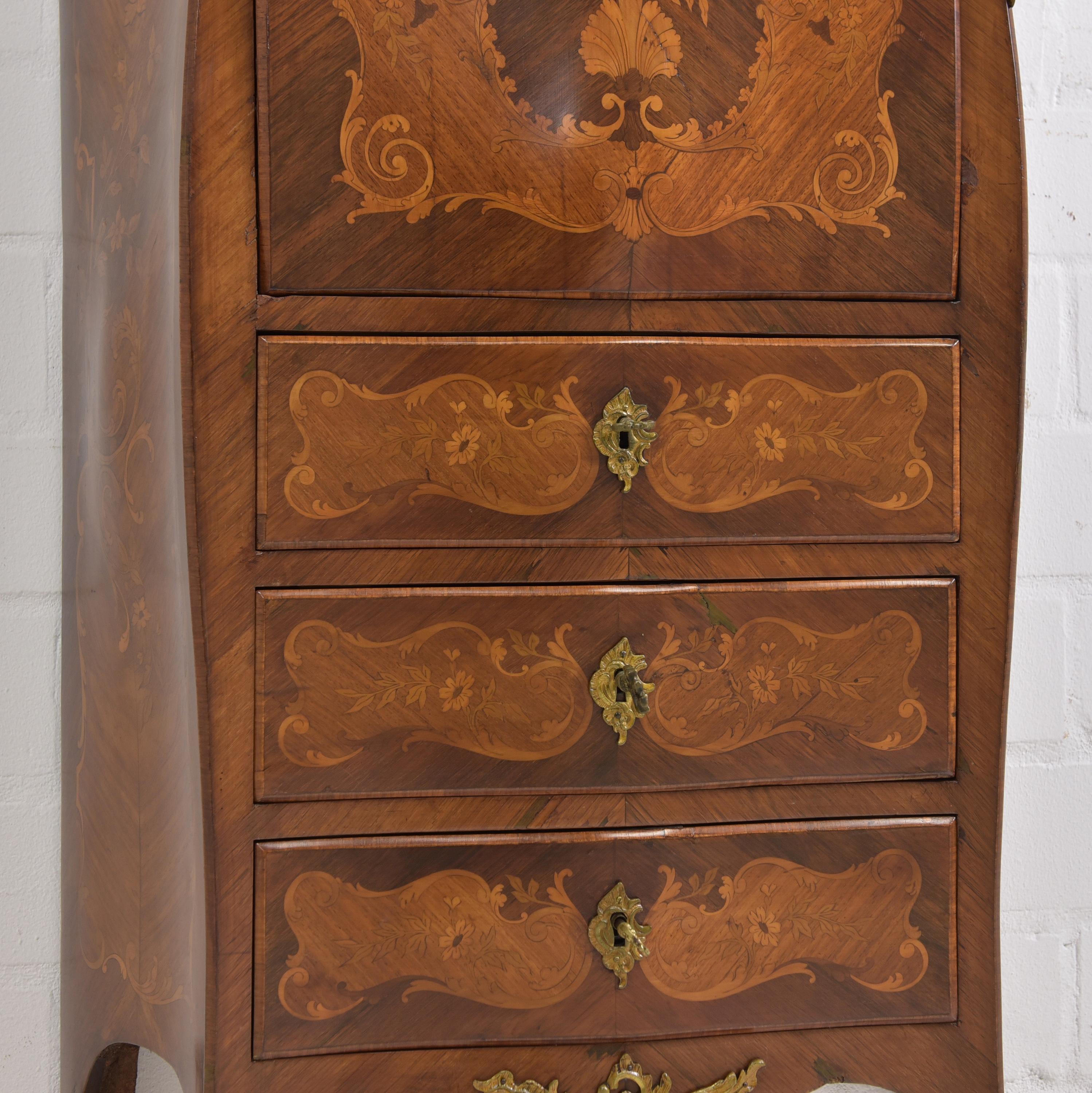 Louis XV Style Secretary Marquetry in Satinwood, circa 1900 For Sale 4
