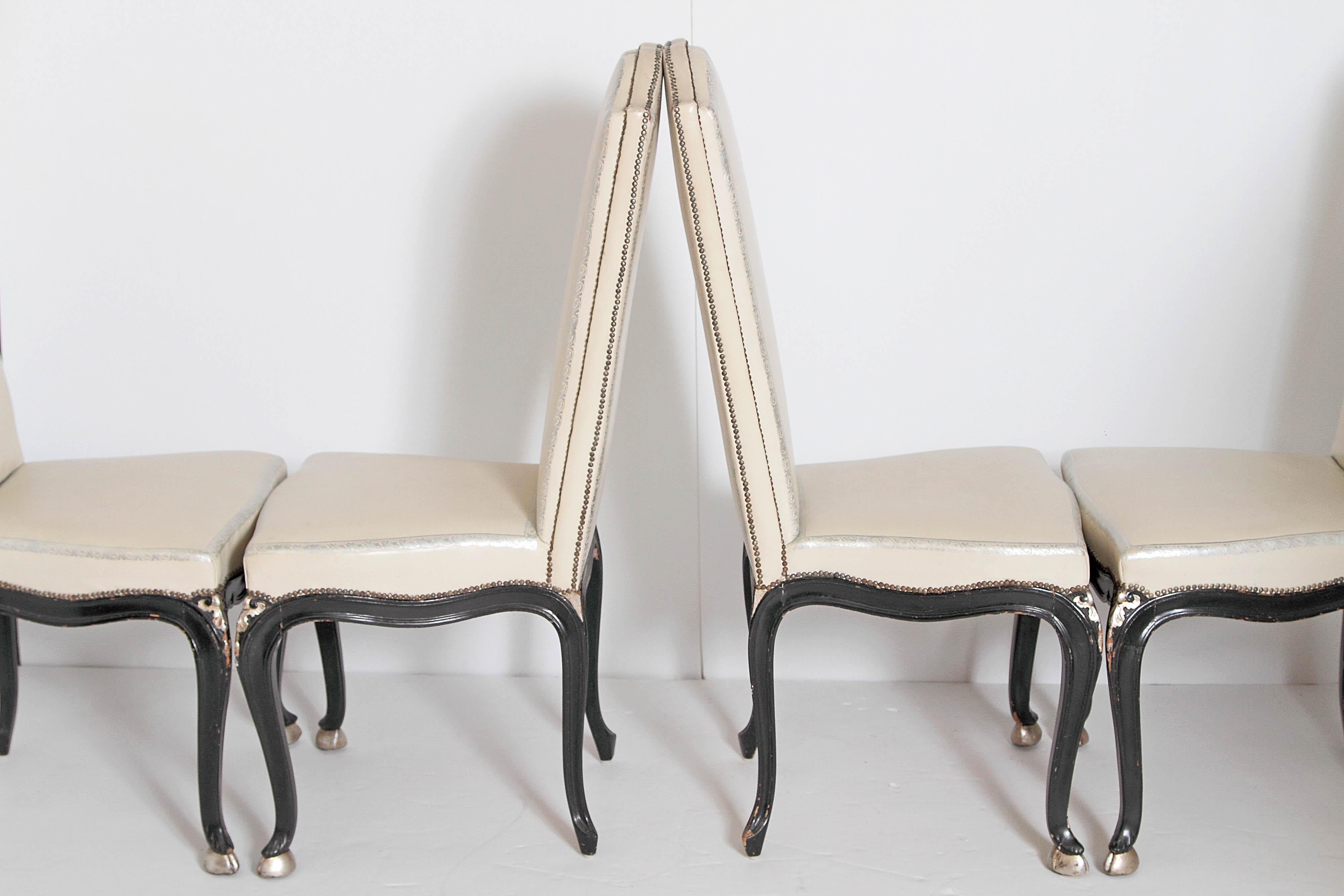 Ebonized Louis XV Style Set of 12 Dining Chairs