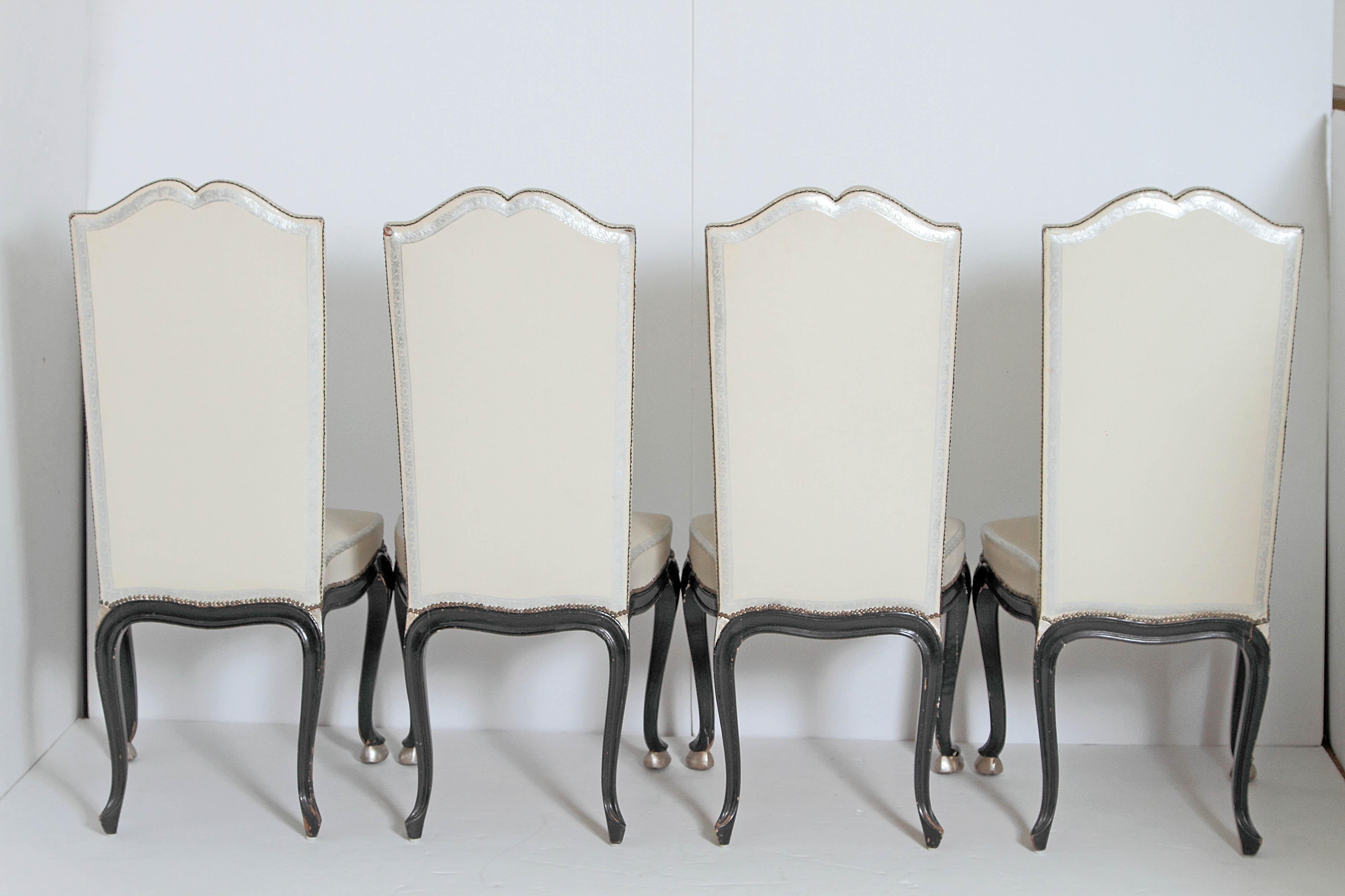 Leather Louis XV Style Set of 12 Dining Chairs