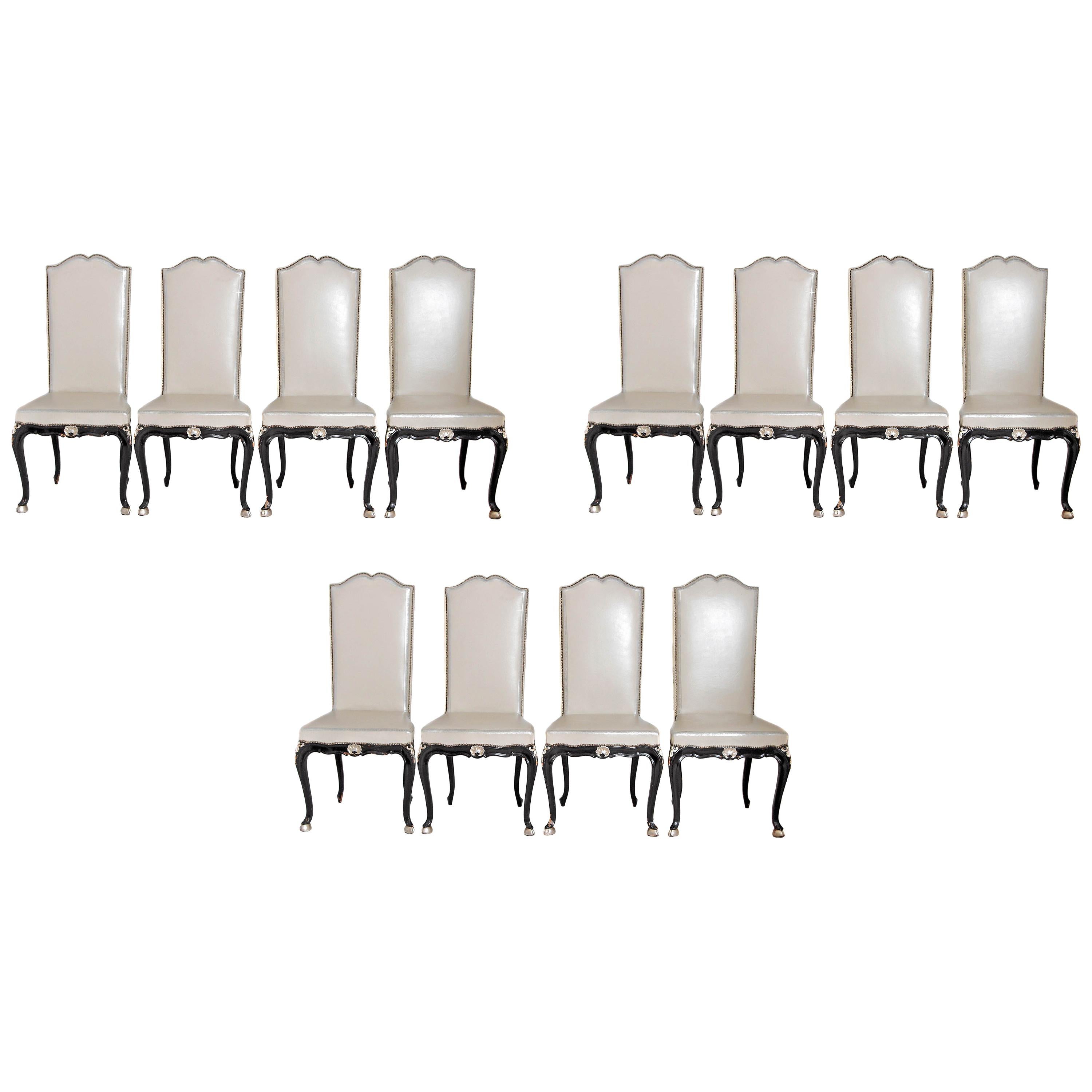 Louis XV Style Set of 12 Dining Chairs