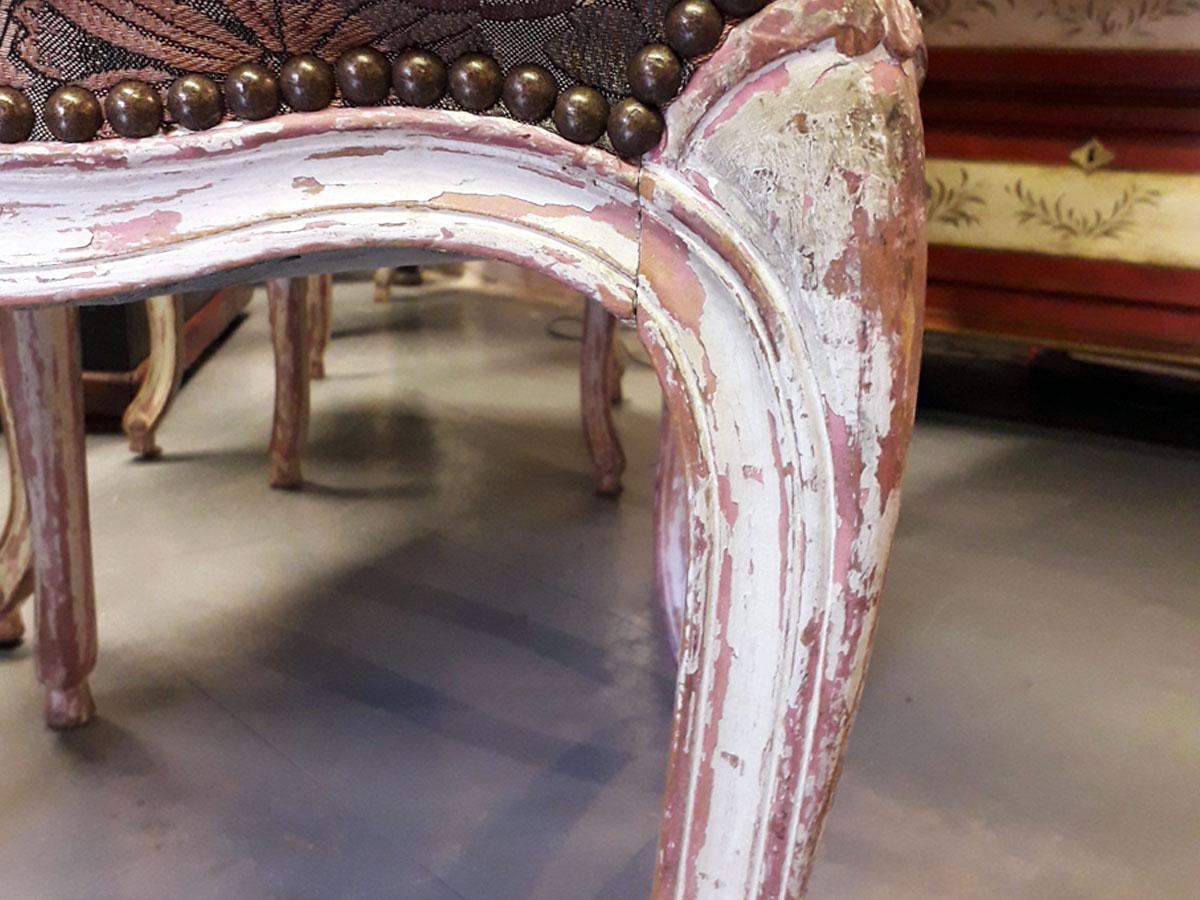 Hand-Painted Louis XV Style Set of 4 Chairs For Sale