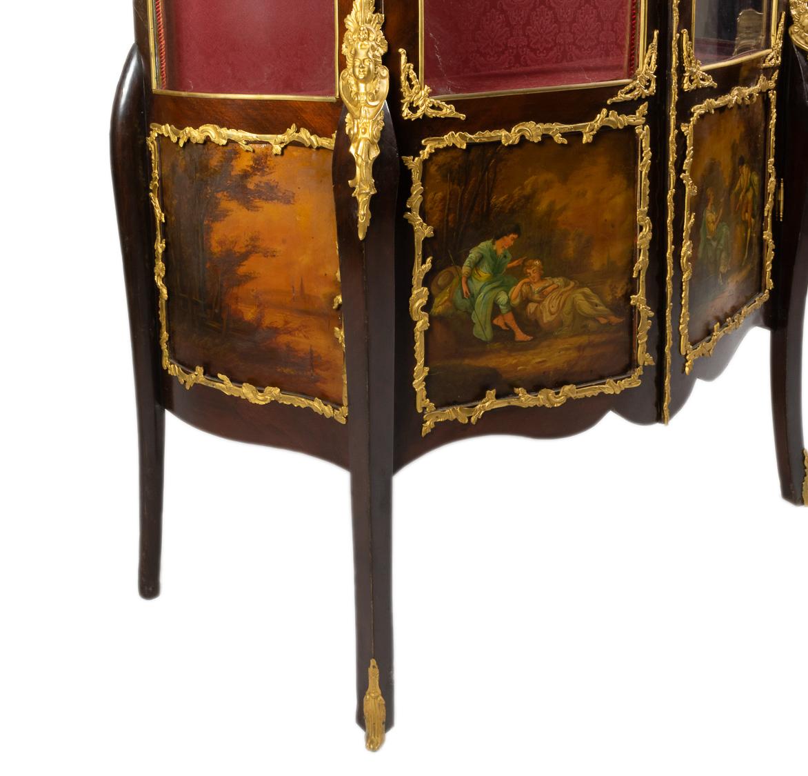 Painted Louis XV Style Showcase 19th Century For Sale
