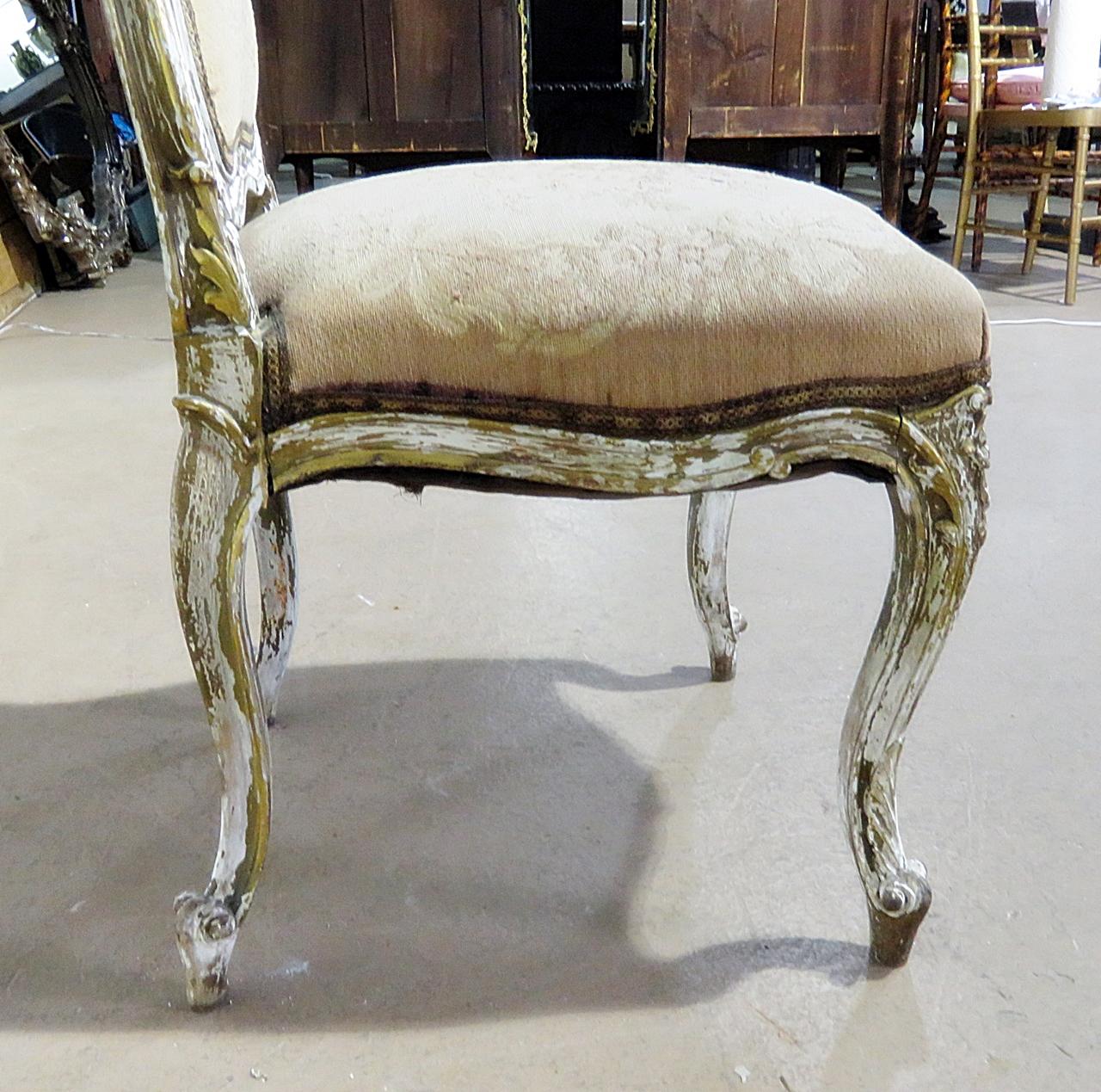 Upholstery Louis XV Style Side Chair For Sale