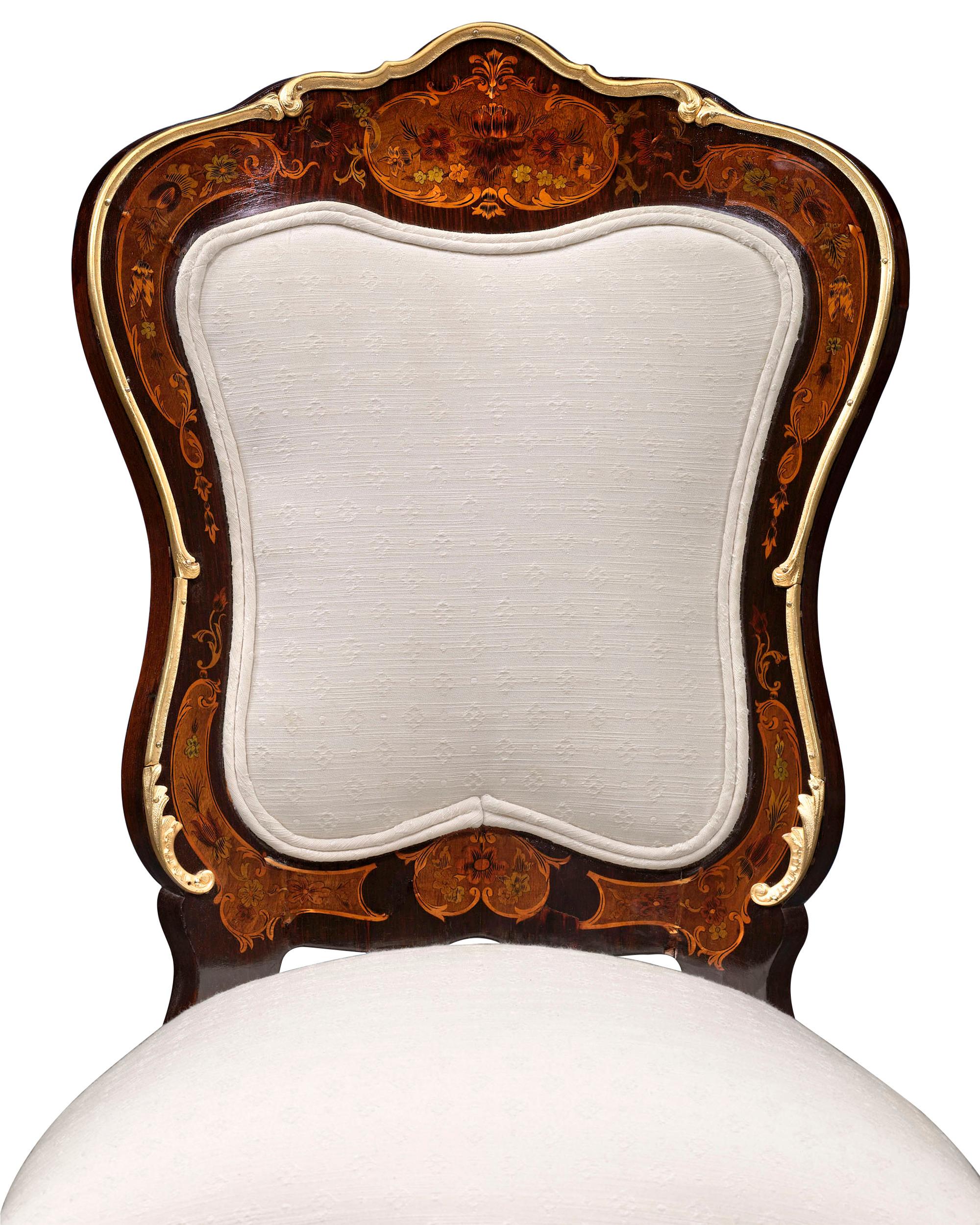 Beistellstühle im Louis XV.-Stil (Intarsie) im Angebot