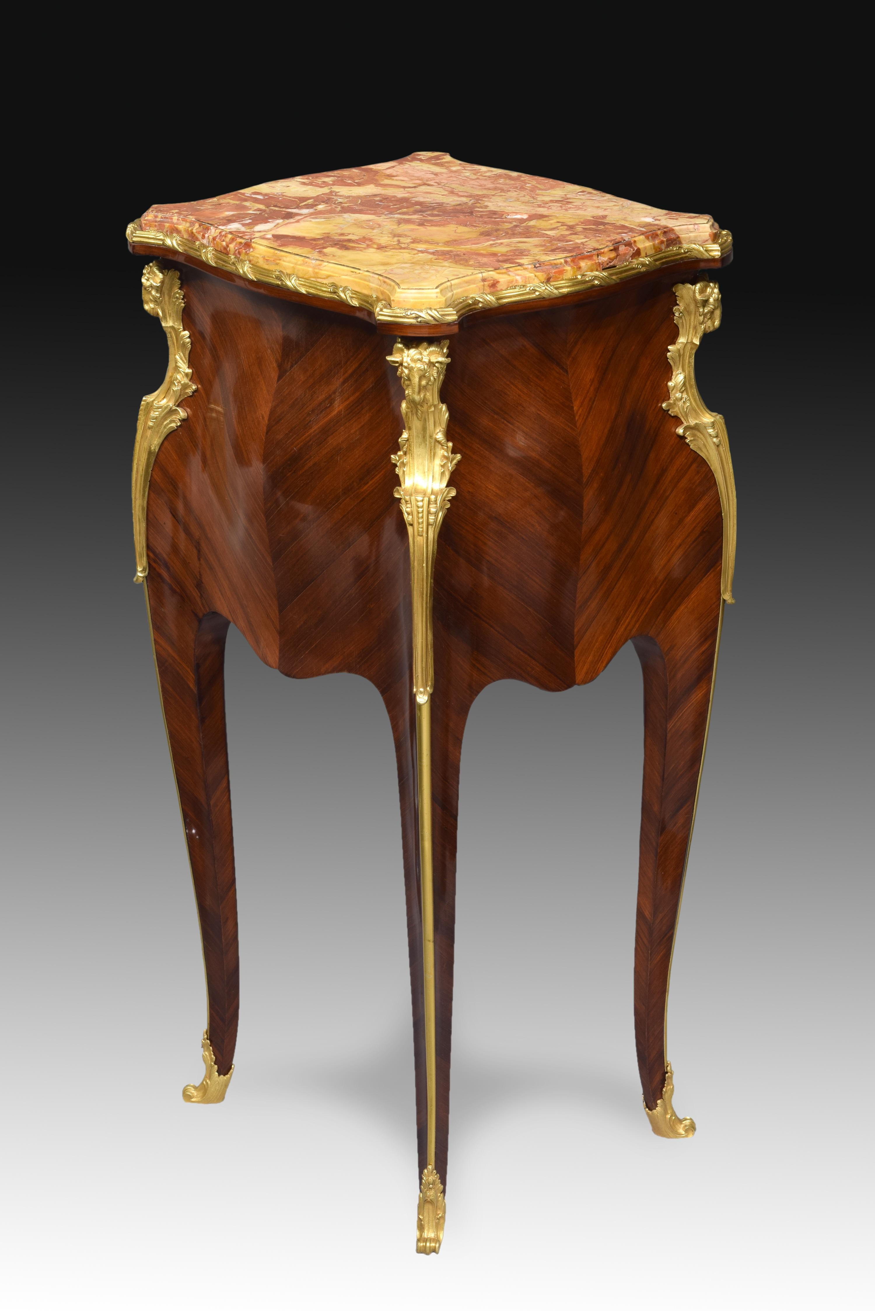 19th Century Louis XV Style Side Table, Attibuted to Joseph-Emmanuel Zwiener, France