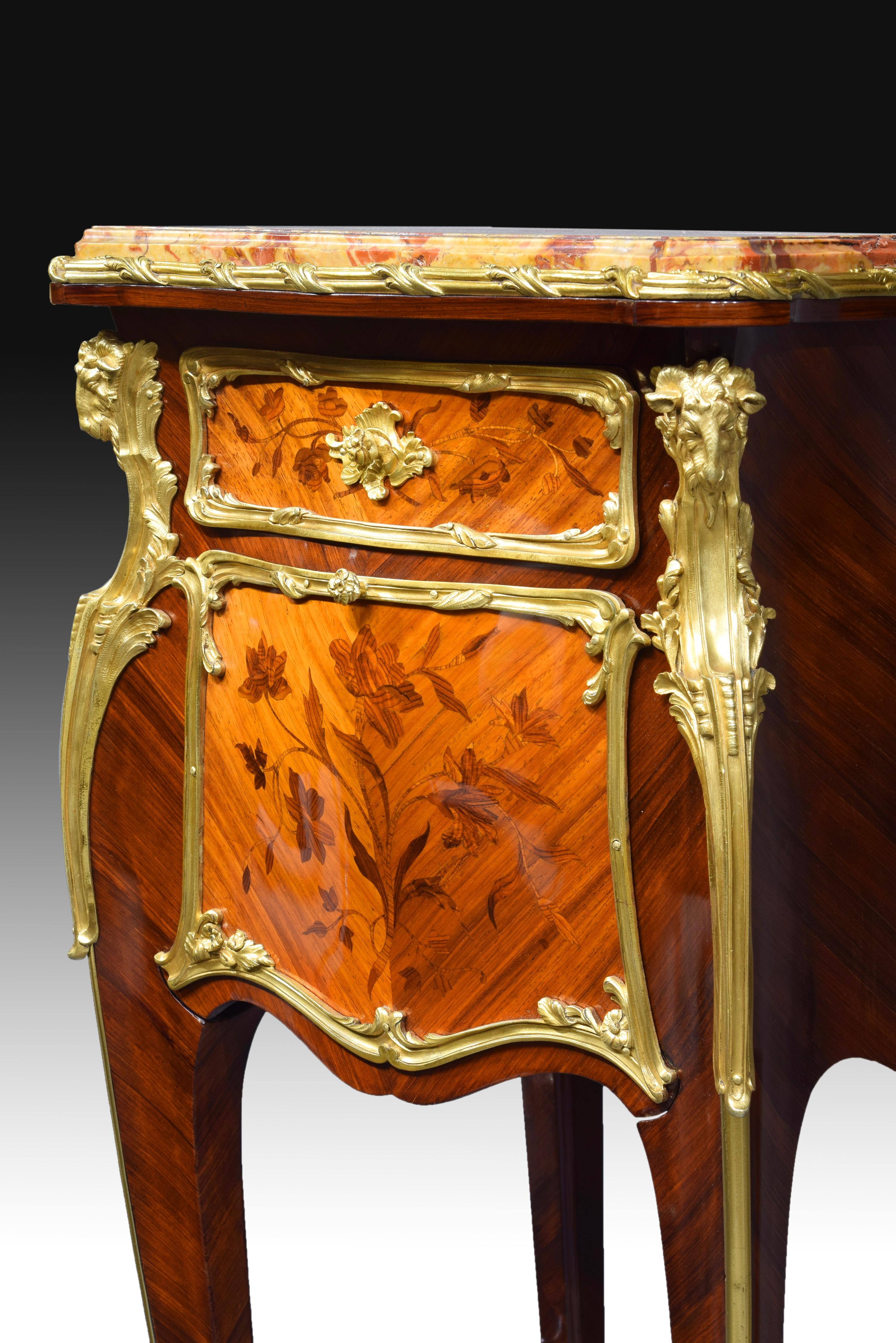 Louis XV Style Side Table, Attibuted to Joseph-Emmanuel Zwiener, France 1