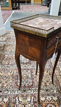 Louis XV Style Side Table Rouge Modeled Marble Top, 19th Century