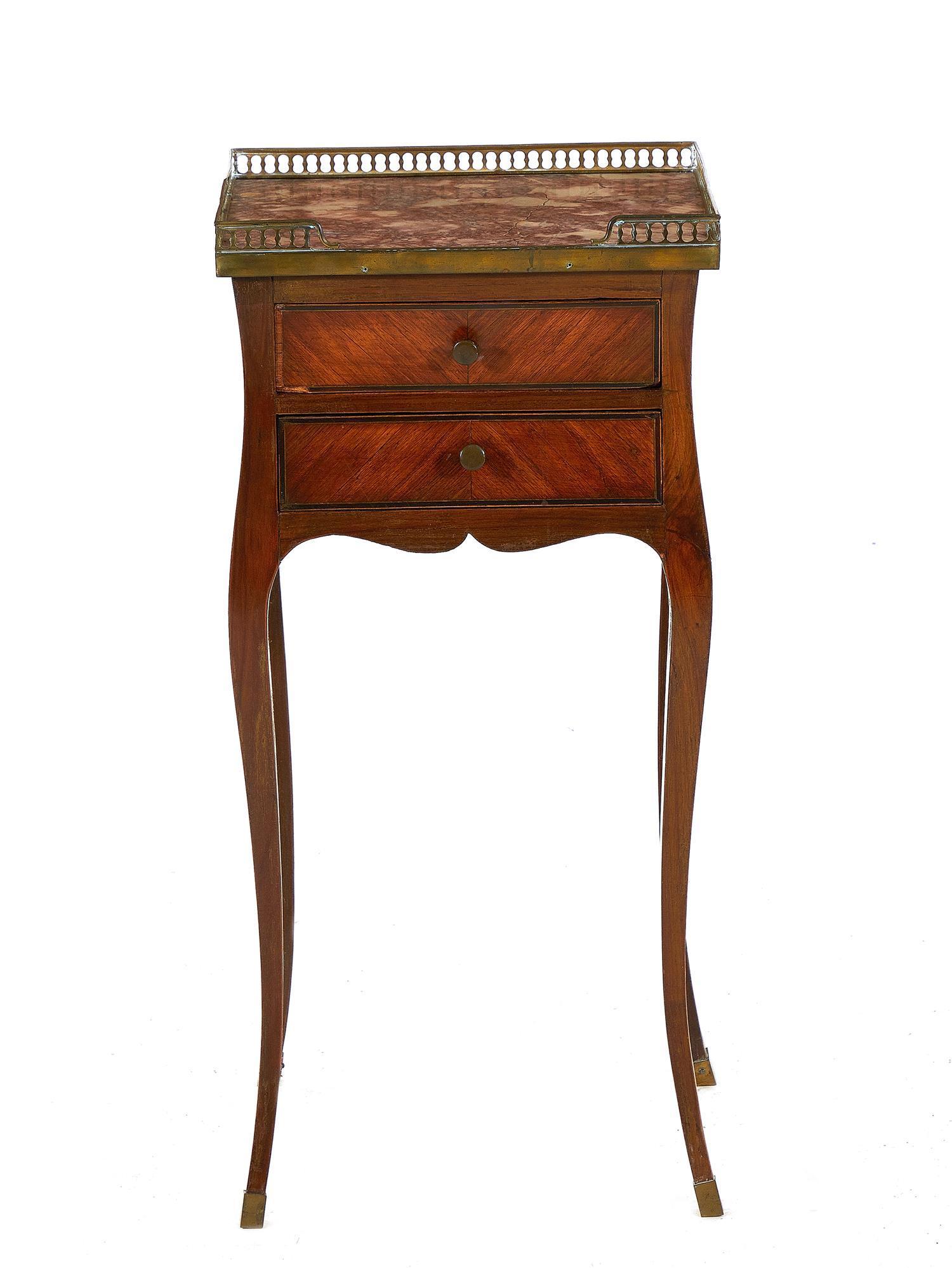 Louis XV Style Side Table Rouge Modeled Marble Top, 19th Century For Sale 1
