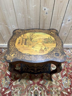 Louis XV style side table with marquetry
