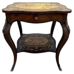 Louis XV style side table with marquetry