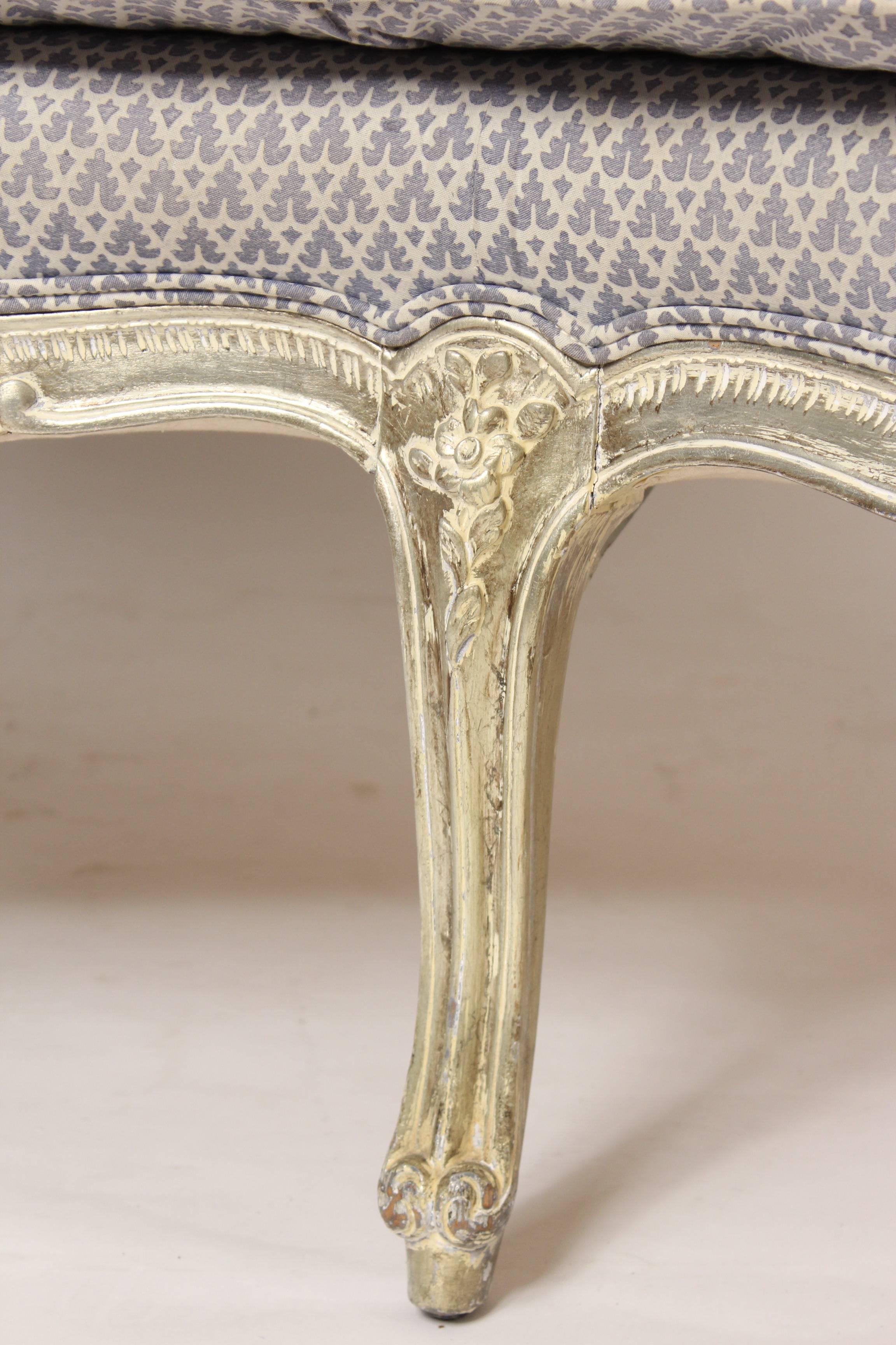 Louis XV Style Silver Leafed Settee 3