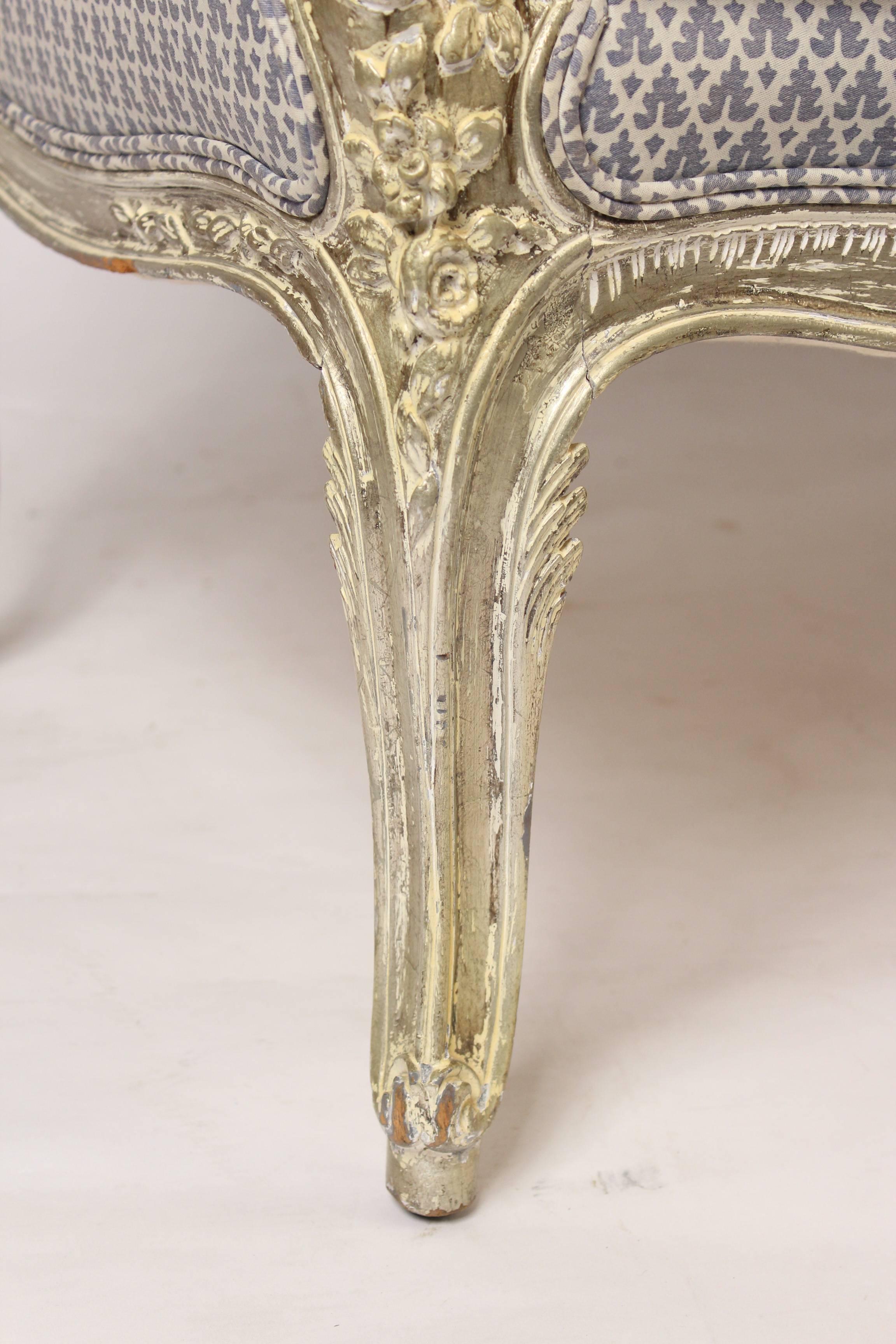 Louis XV Style Silver Leafed Settee 4