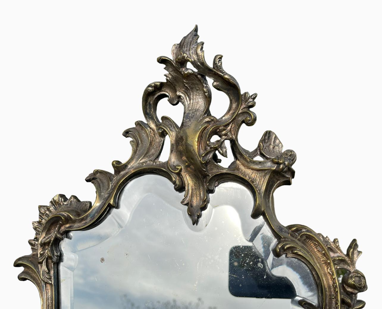Louis XV Style Silver Mirror In Good Condition For Sale In Beaune, FR