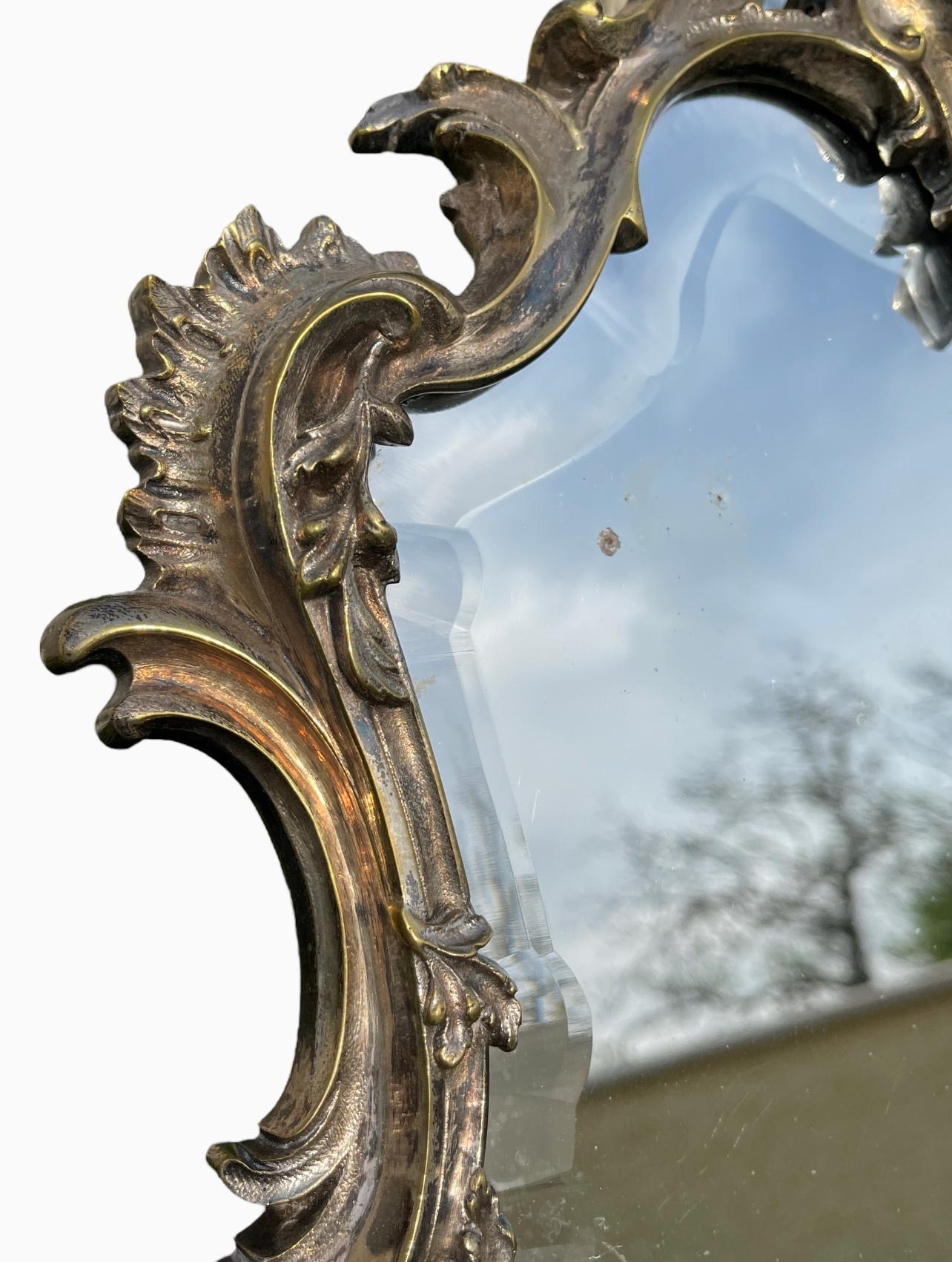 19th Century Louis XV Style Silver Mirror For Sale
