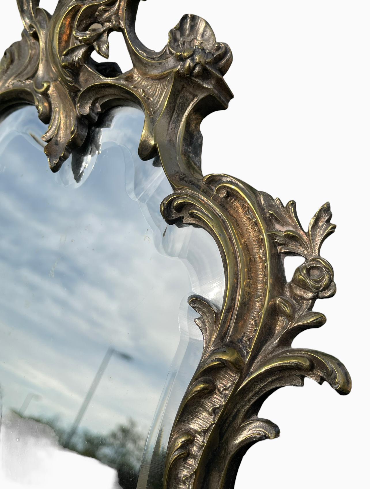 Louis XV Style Silver Mirror For Sale 1