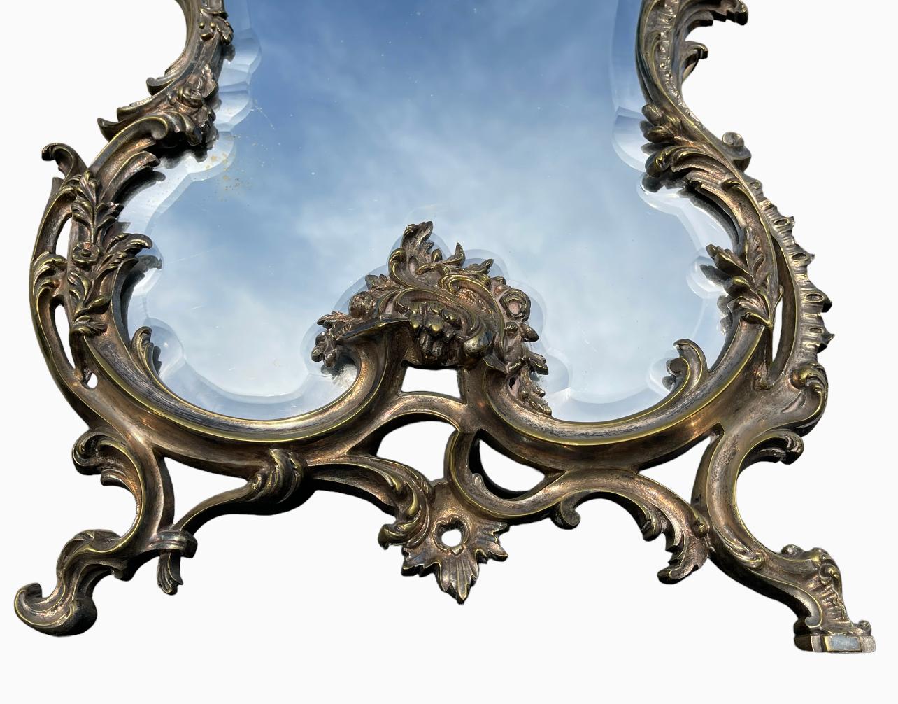 Louis XV Style Silver Mirror For Sale 2