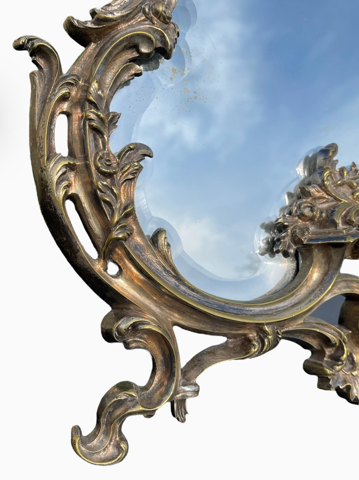 Louis XV Style Silver Mirror For Sale 3