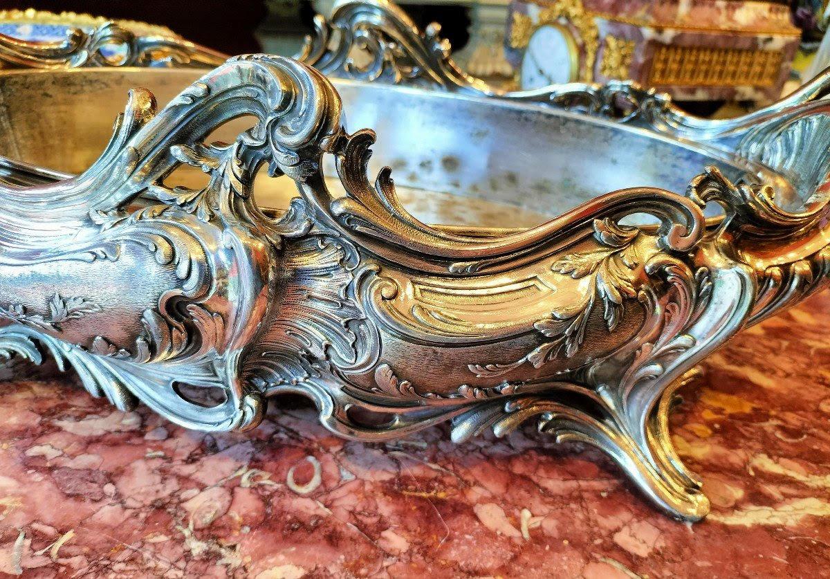 Louis XV Style Silver Plated Bronze Jardinière, 19th Century. For Sale 2