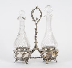 Louis XV Style Silver Plated Oil and Vinegar.