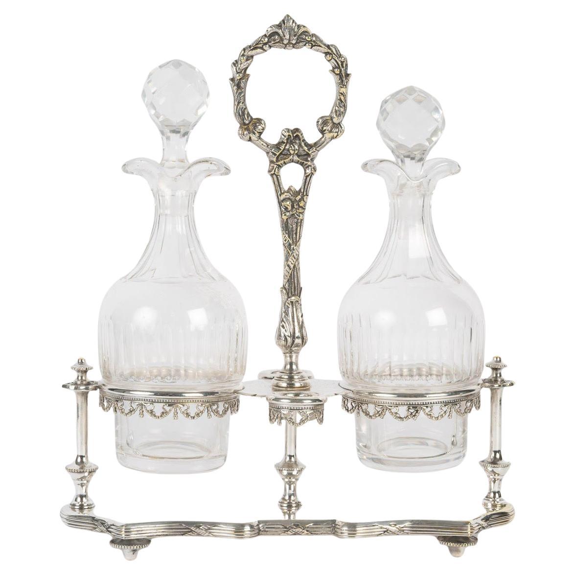 Louis XV Style Silver Plated Oil and Vinegar.
