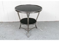 Louis XV Style Silvered Bronze & Black Belgian Marble Gueridon Side Table