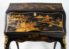 Louis XV Style Sloping Desk in Lacquer and Gilt Bronze.