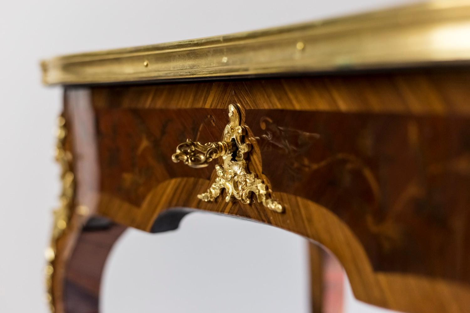 Louis XV Style Small Table in Marquetry, circa 1880 1