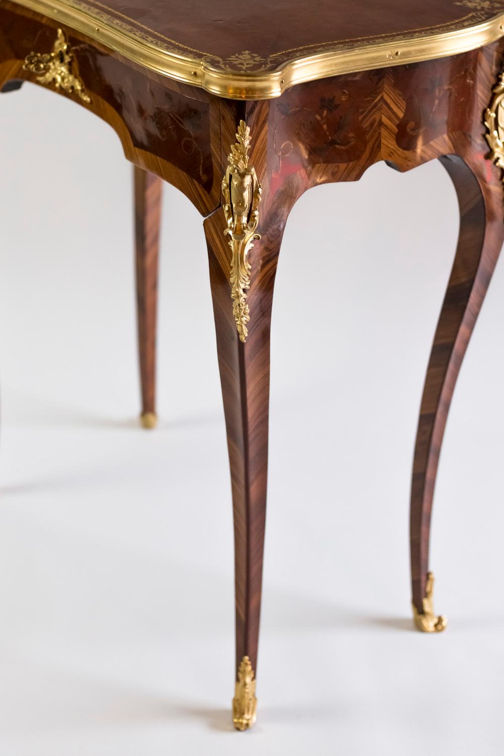 Louis XV Style Small Table in Marquetry, circa 1880 2