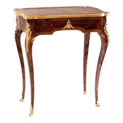 Louis XV Style Small Table in Marquetry, circa 1880