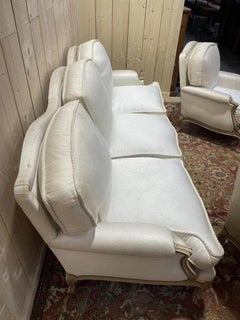 Louis XV style sofa and pair of armchairs