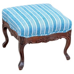Louis XV Style Square Carved Upholstered Bench