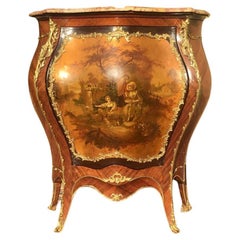 Louis XV Style Support Cabinet Domed Marquetry, Martin Varnish and Gilt Bronze