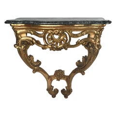 Louis XV Style Table a Console with Marble Top