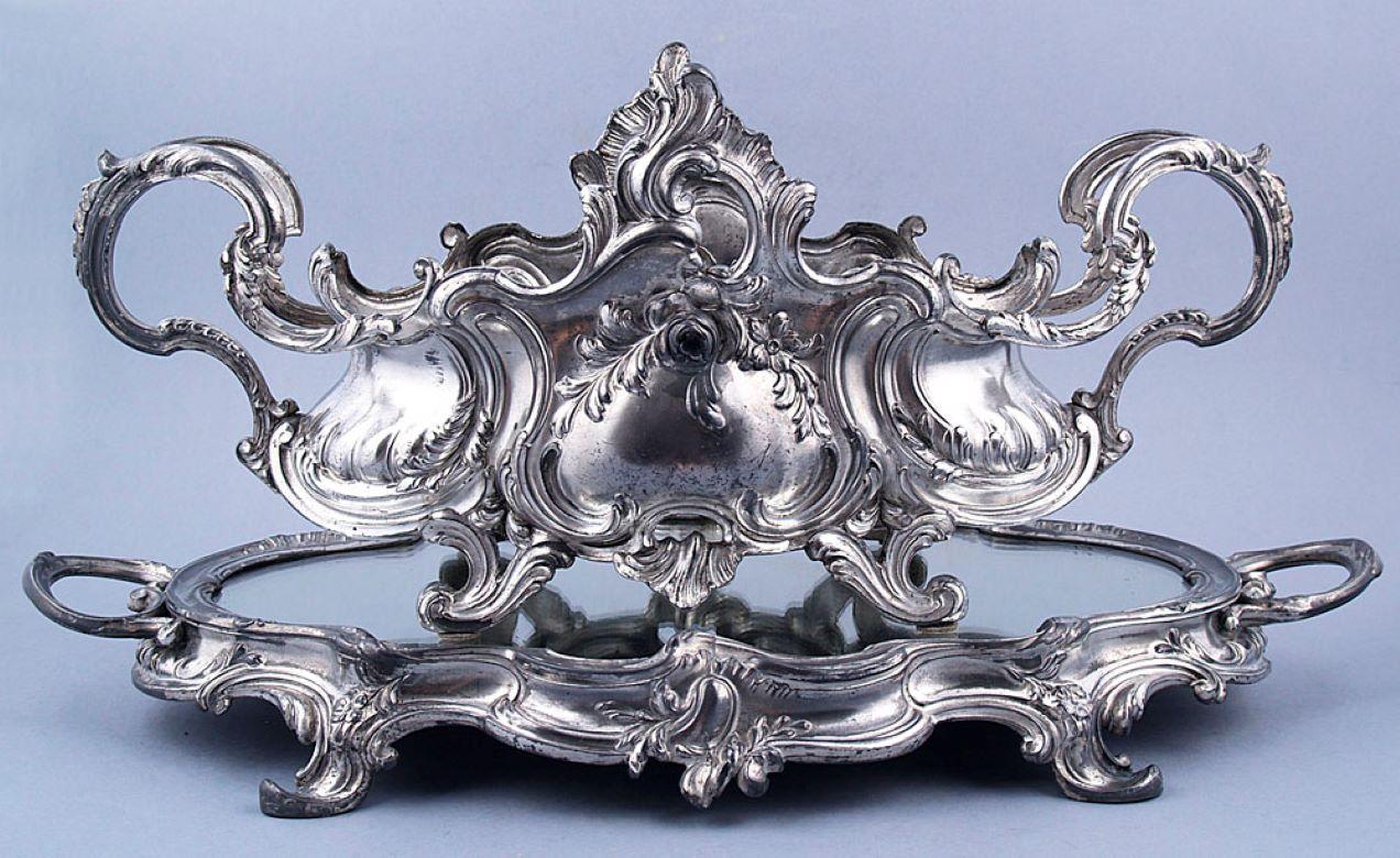 Silvered Louis XV Style Table Centerpiece, France, circa 1900 For Sale
