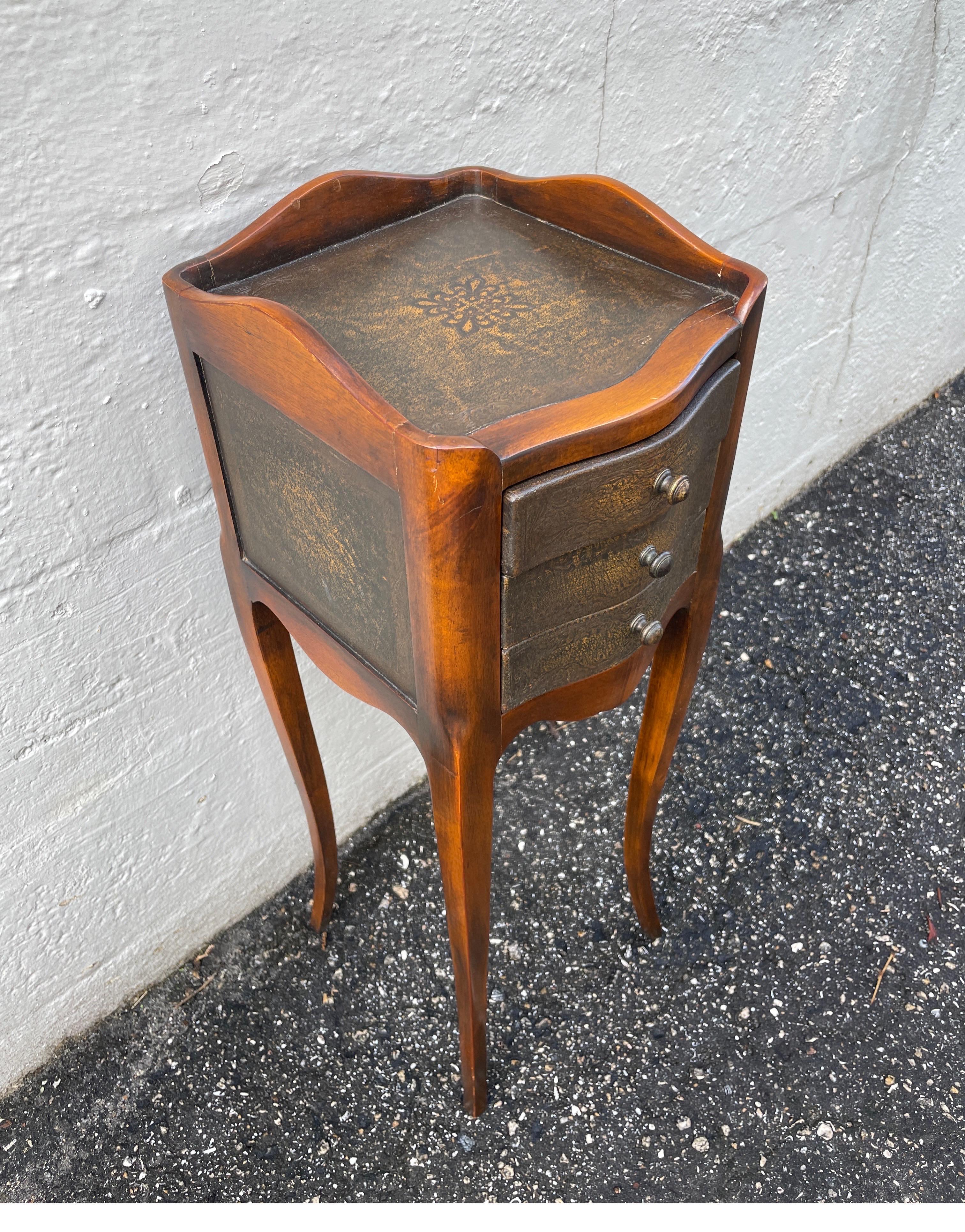 Vietnamese Louis XV Style Three Drawer Side Table by Theodore Alexander