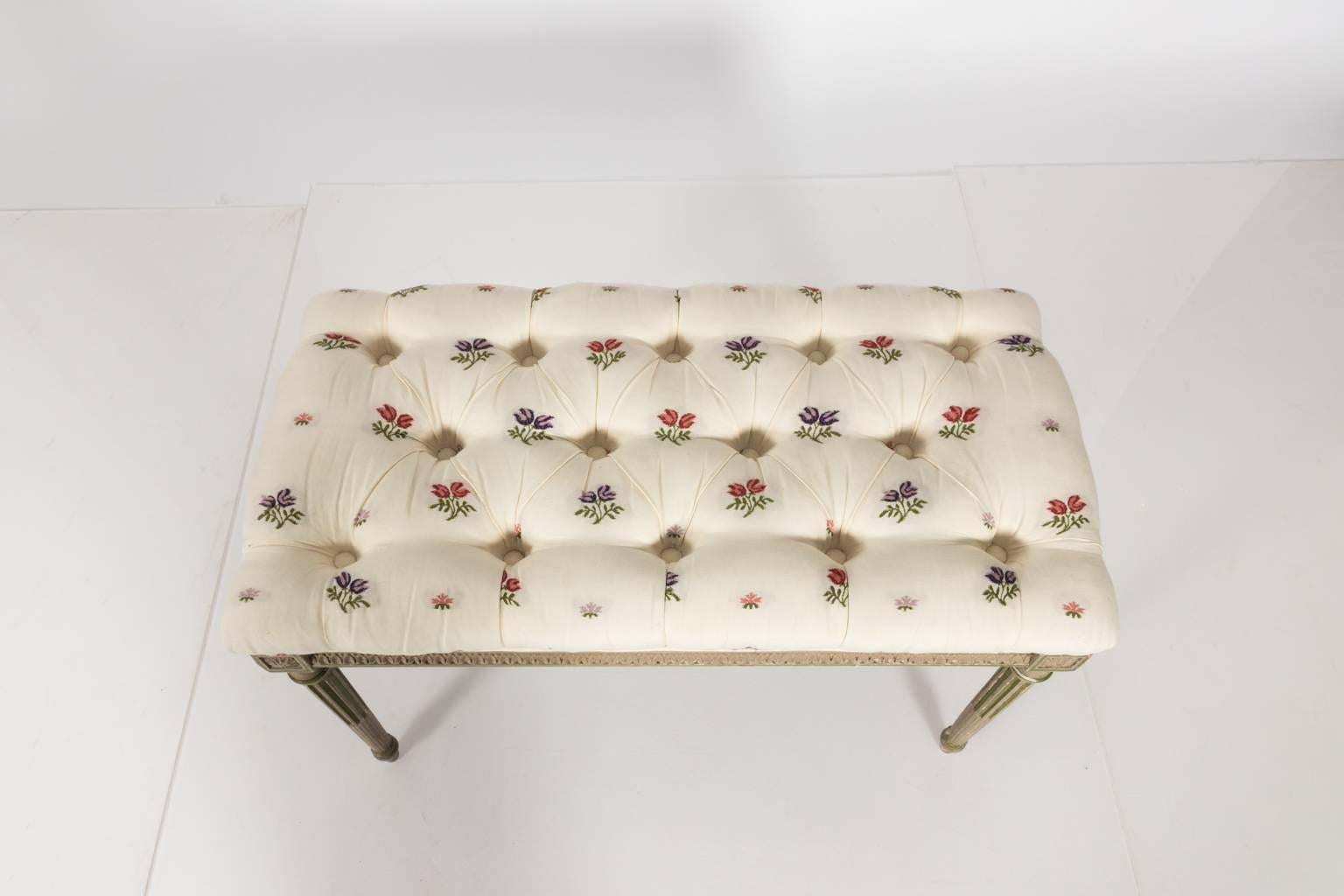 Louis XV Style Tufted Bench 5
