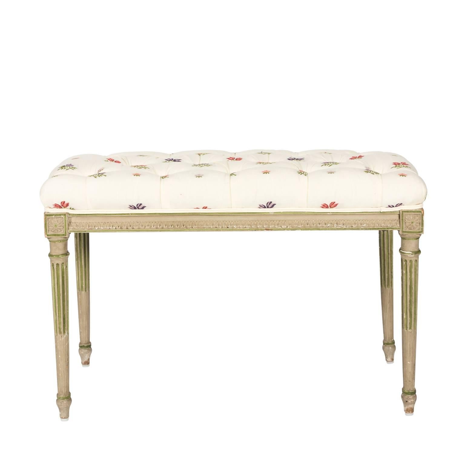 Louis XV Style Tufted Bench