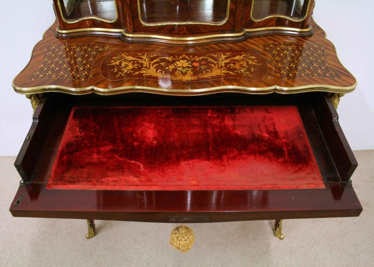 Louis XV Style Tulipwood, Kingwood and Marquetry Bonheur de Jour For Sale at 1stdibs
