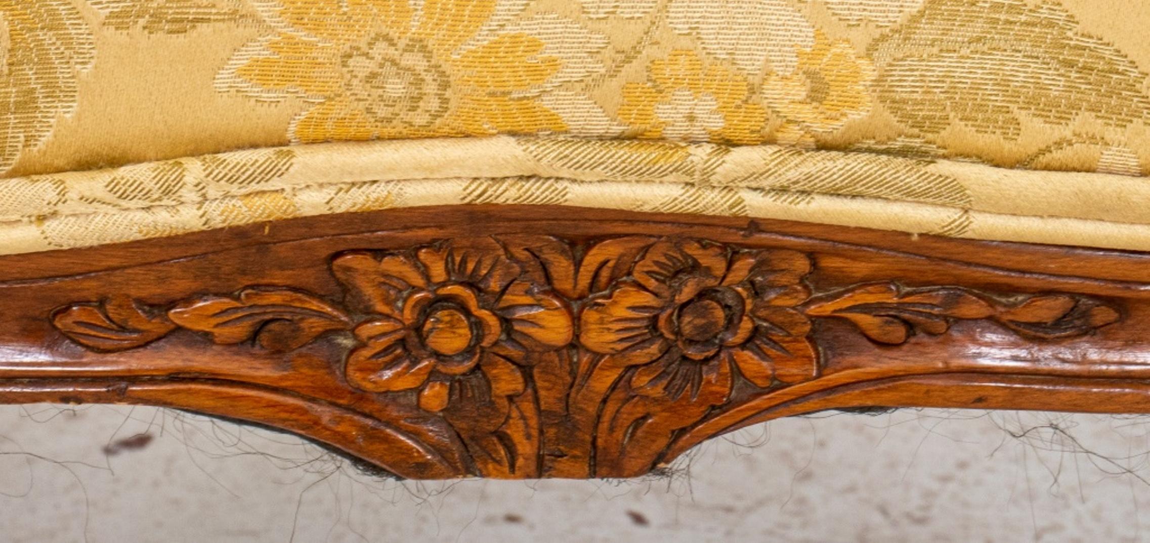 Louis XV Style Upholstered Bergere Arm Chairs, Pair In Good Condition In Astoria, NY