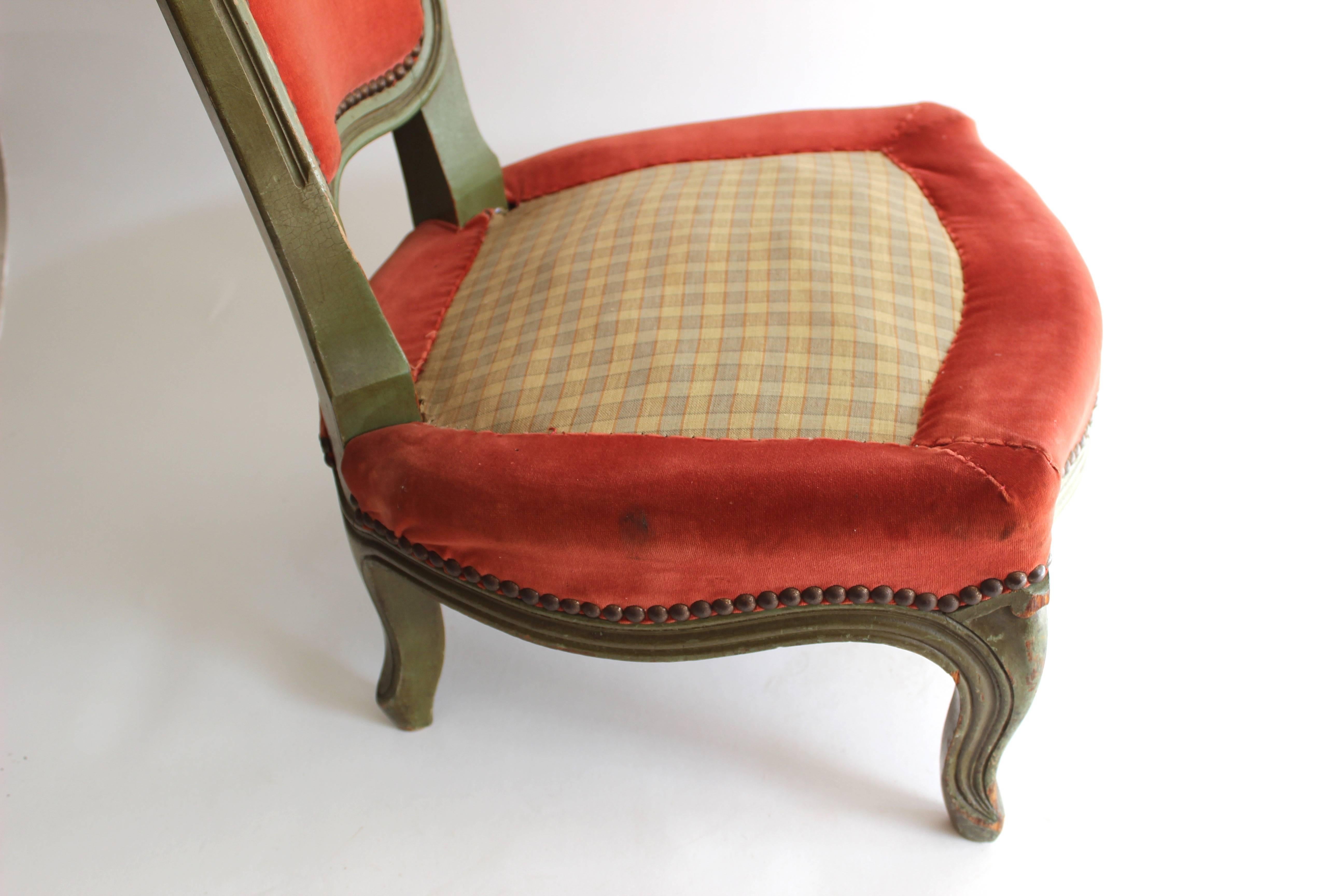 Louis XV Style Upholstered Boudoir Chair 2