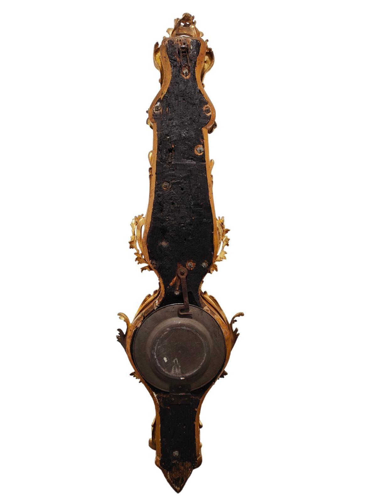Louis XV Style Vernis Martin Cartel Clock and Thermometer, circa 1740 For Sale 2