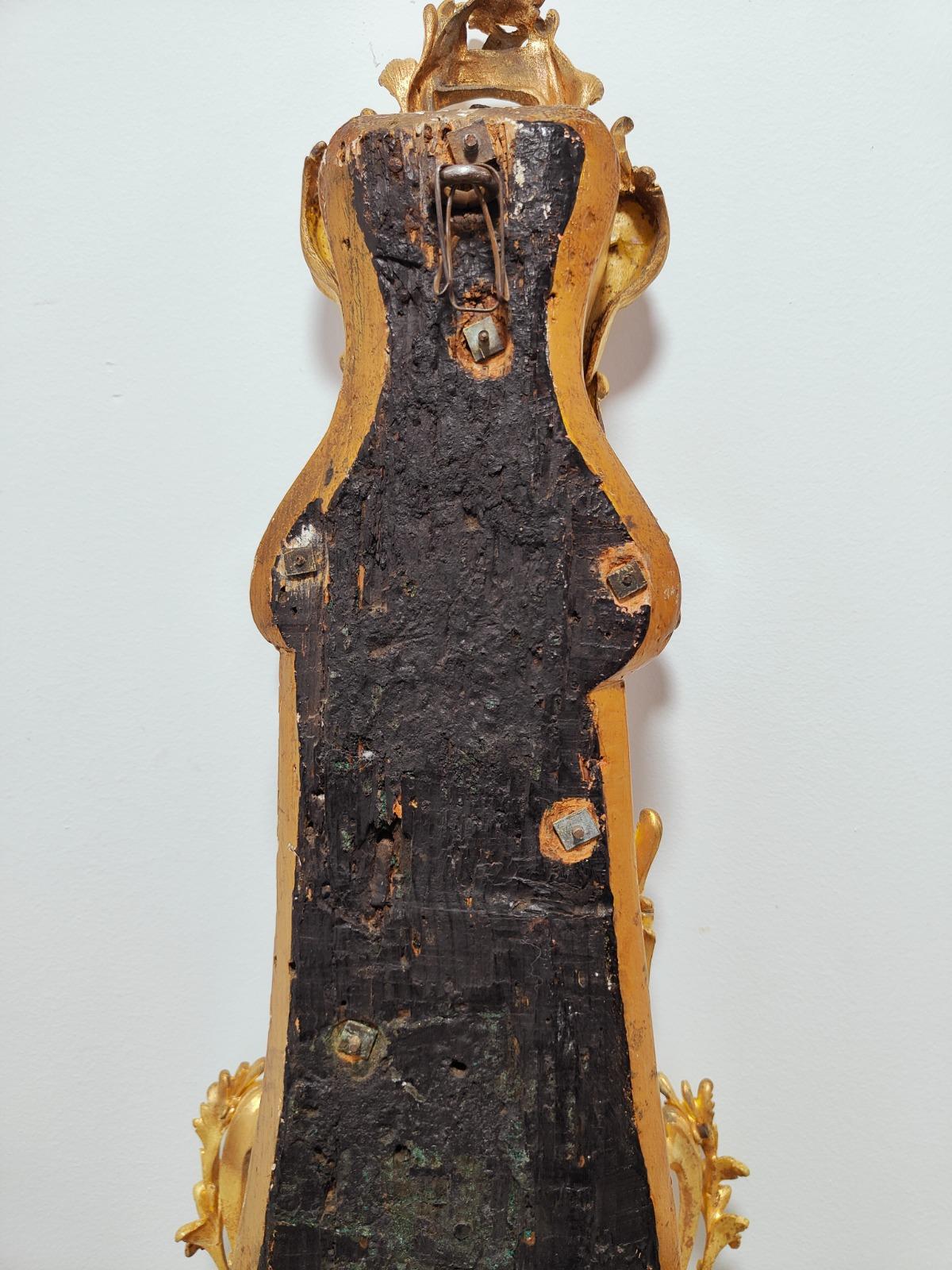 Louis XV Style Vernis Martin Cartel Clock and Thermometer, circa 1740 For Sale 3