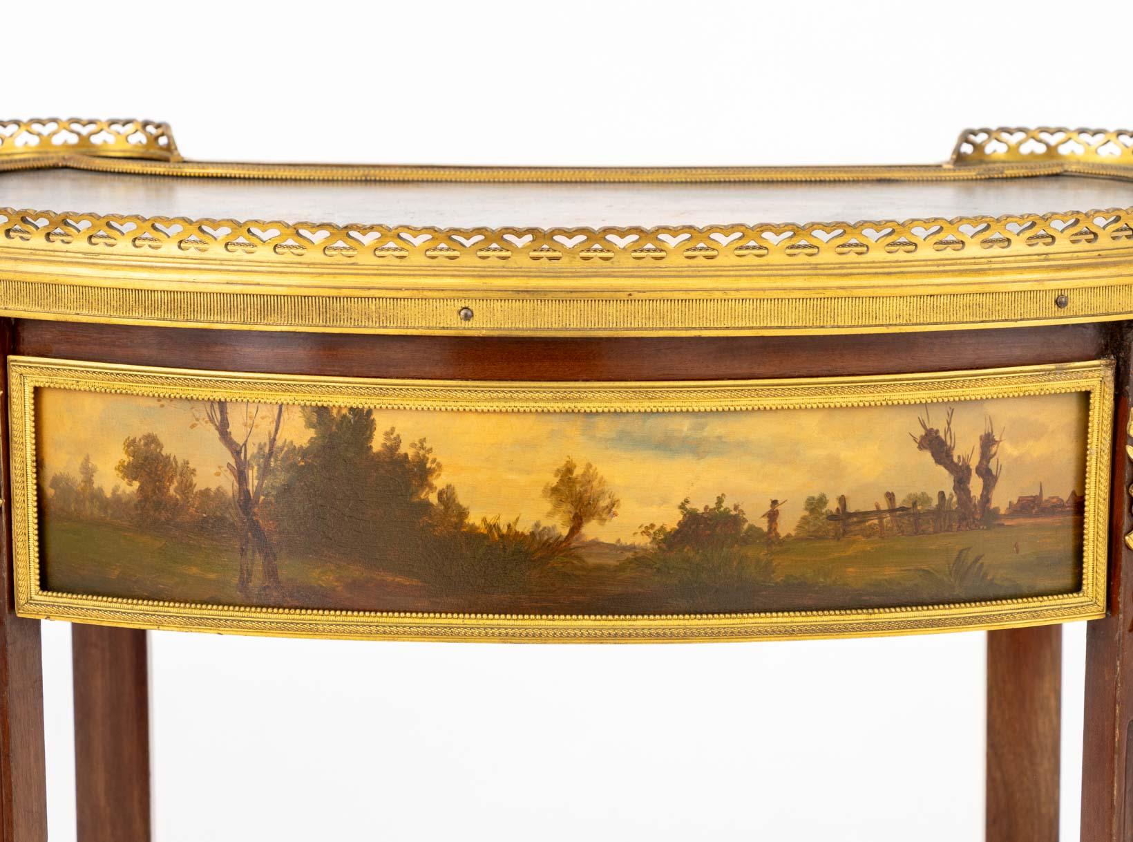Mesa auxiliar estilo Luis XV Vernis Martin en venta 6