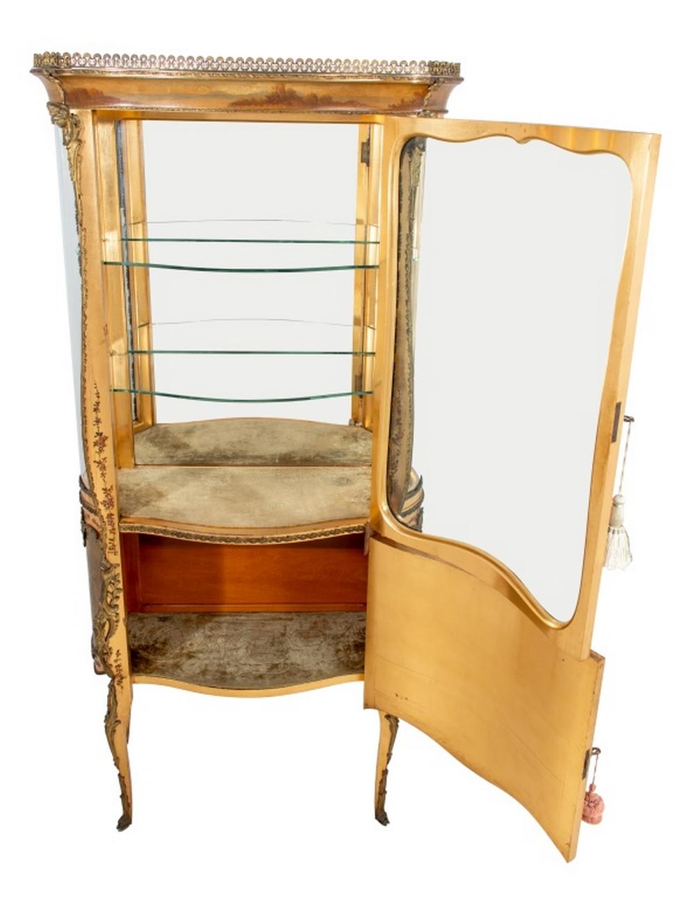 European Louis XV Style Vernis Martin Vitrine For Sale