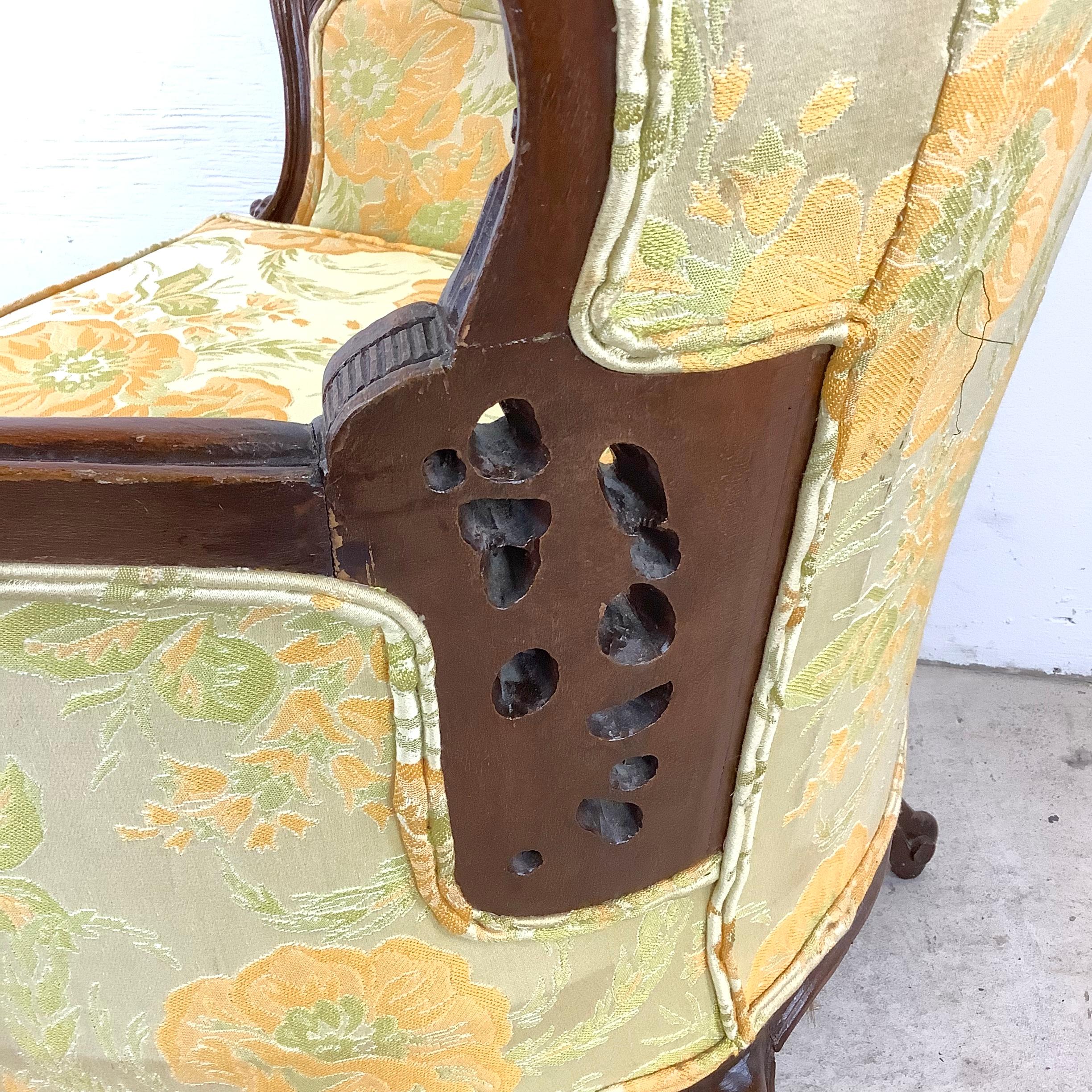 Louis XV Style Vintage Wingback Armchair For Sale 5