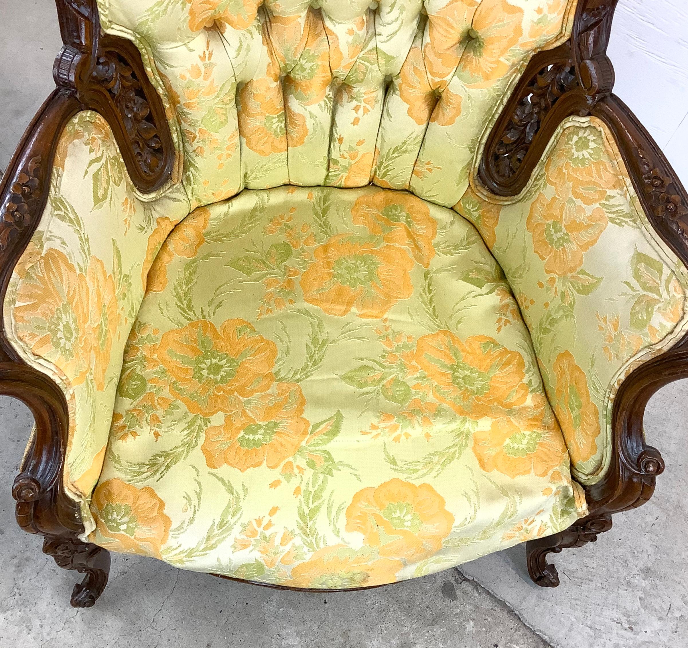 Louis XV Style Vintage Wingback Armchair For Sale 9