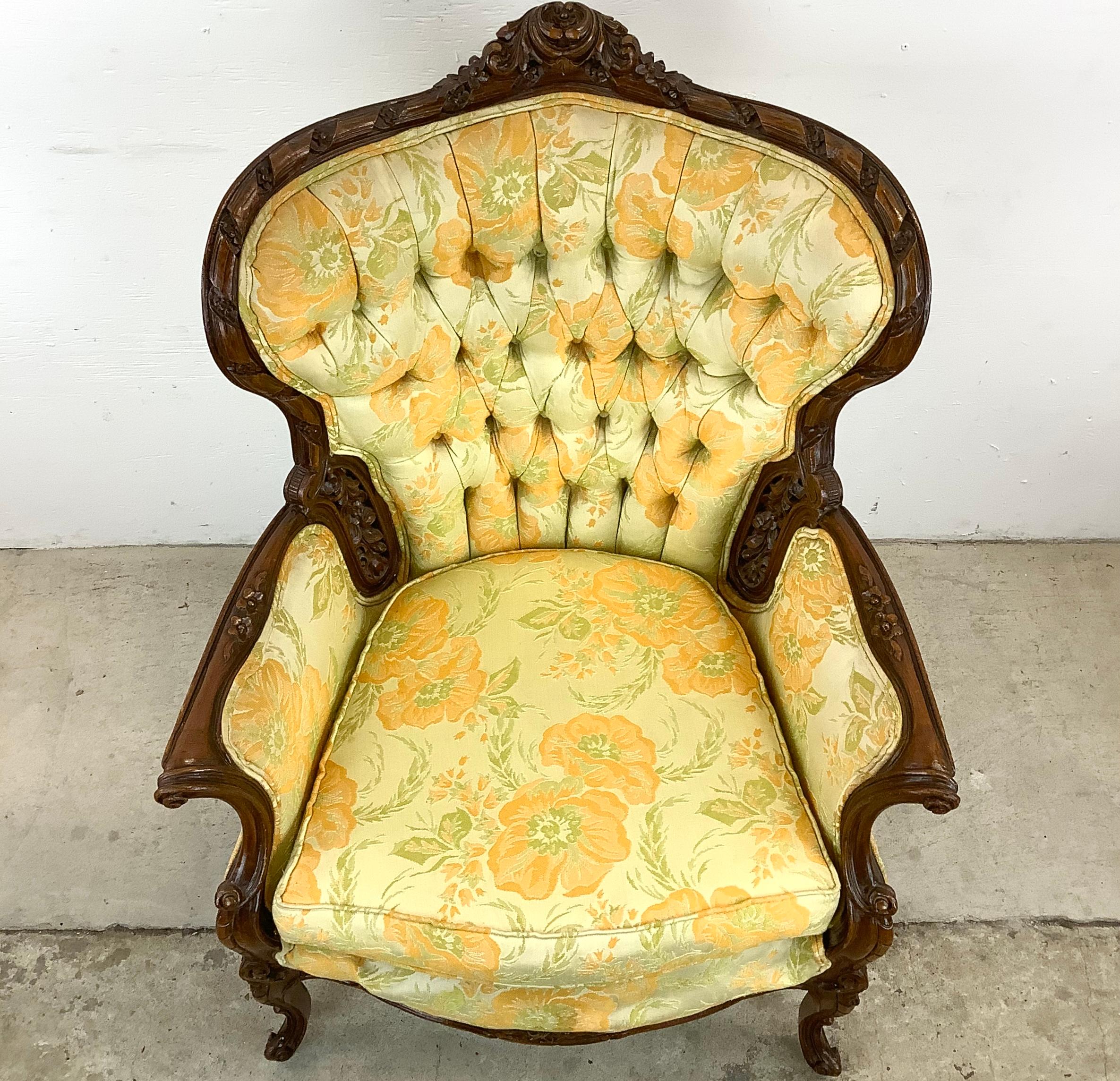 Unknown Louis XV Style Vintage Wingback Armchair For Sale