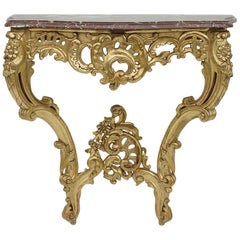 Antique Louis XV Style Wall Bracket in Giltwood, 19th Century